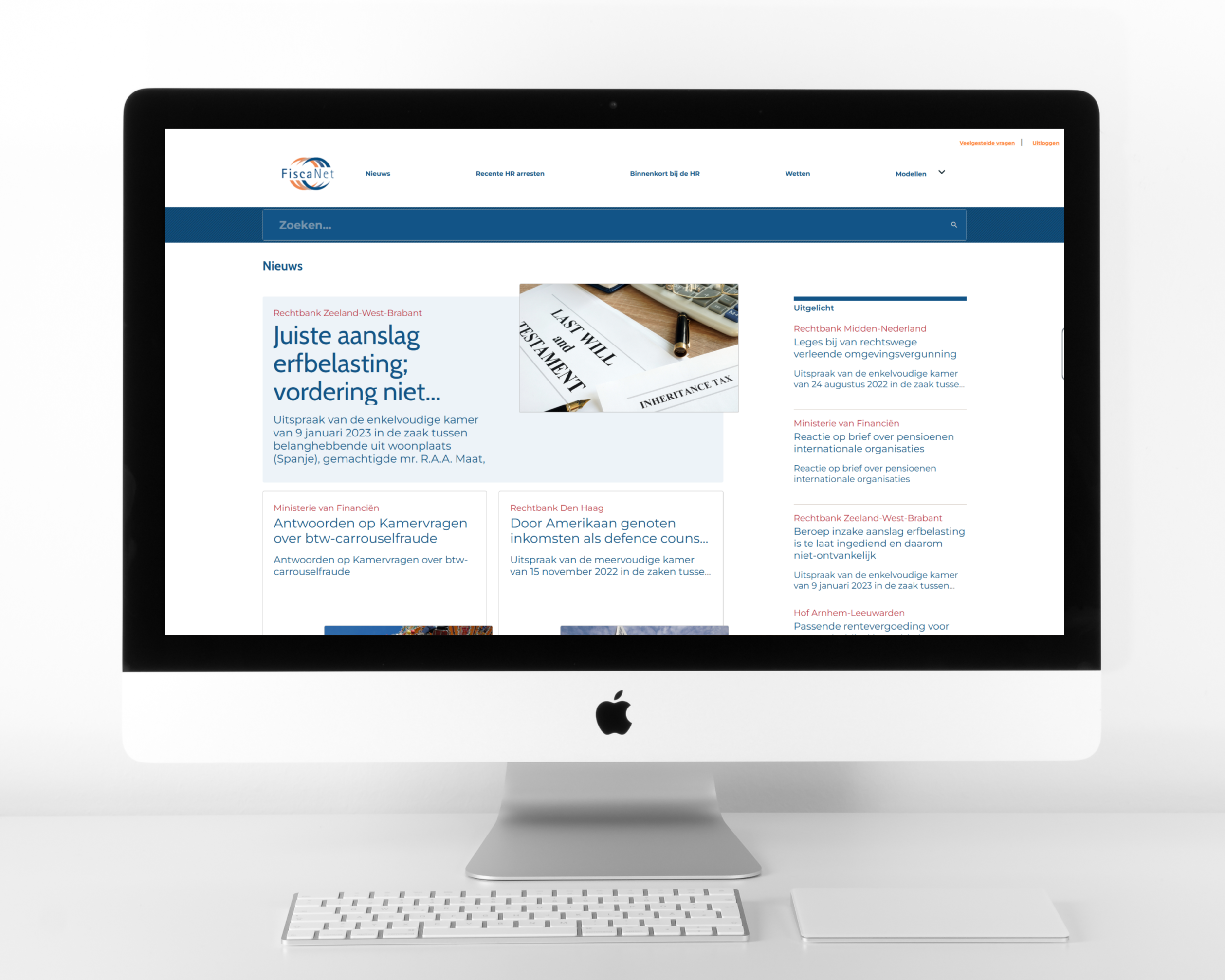 afbeelding van een computer met de voorpagina van fiscanet
